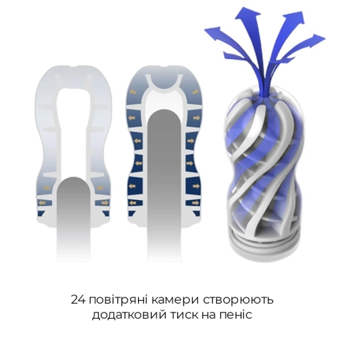 Мастурбатор для пеніса Tenga Premium Air Flow Cup 24 повітряні камери всередині - 6