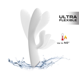 Вибратор с отростком для клитора белого цвета Dorcel FLEXI RABBIT