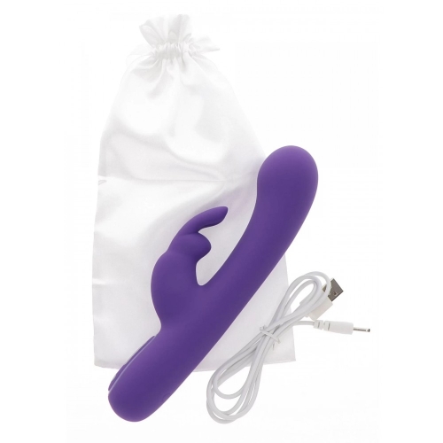 Вибратор с отростком для клитора фиолетового цвета Toy joy Exciting Rabbit Vibrator - 5