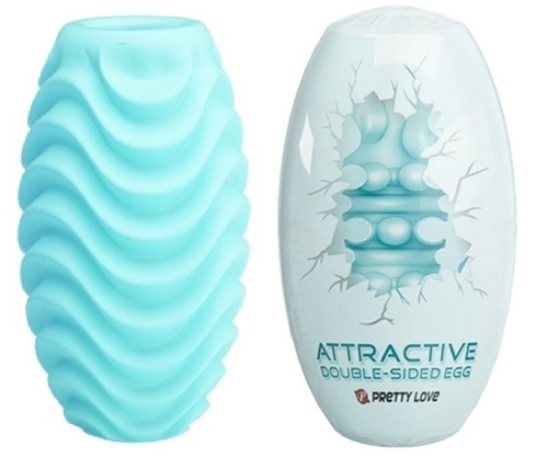 Мастурбатор яєчко для чоловіків бірюзове Pretty Love Attractive Double-Sided EGG - 1