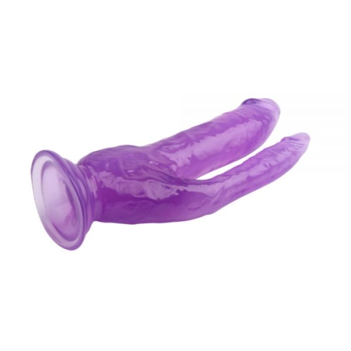 Двойной фаллос на присоске Inch Dildo-Purple фиолетовый - 3