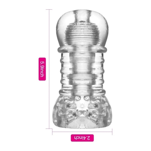Мастурбатор рельєфний прозорого кольору Ice Girl Textured Sensation Stroker - 3