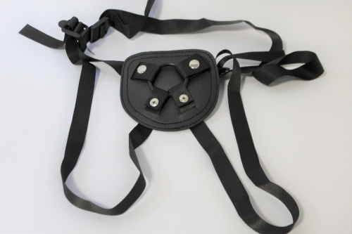 Трусики для страпона цвет чёрный PVC Notabu - 5