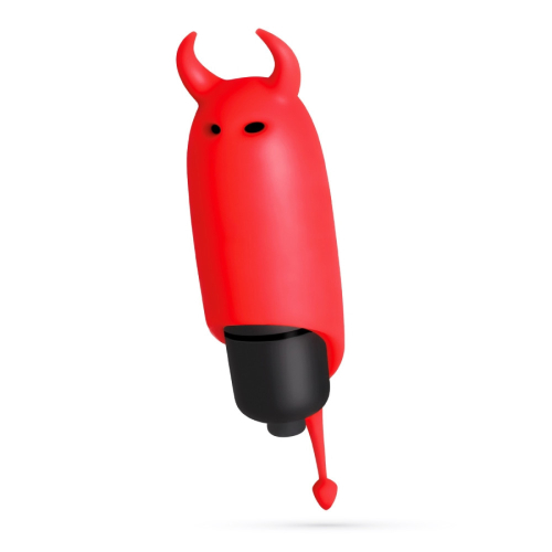 Міні-вібратор віброкуль з насадкою червоного кольору Crushios O-Pet Devil - 3