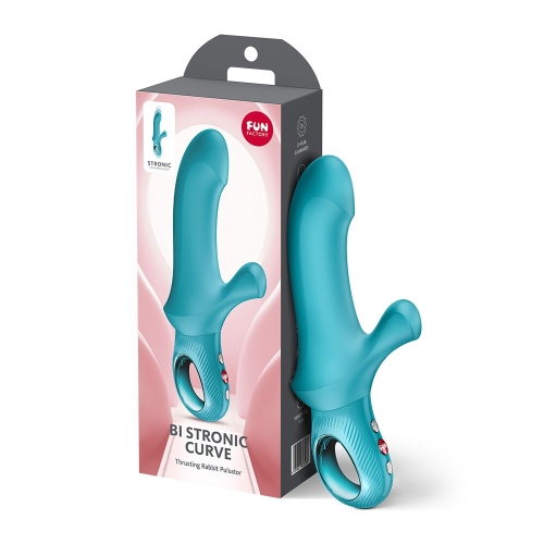 Пульсатор для точки G с отростком для клитора голубого цвета Fun Factory Bi Stronic Curve - 9
