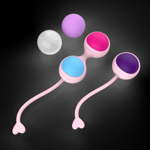 Набір рожевий вагінальних кульок з різнокольоровим Every Night Toys Lorinda - 3