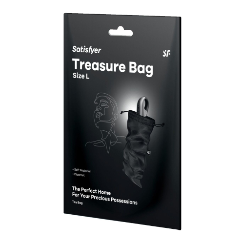 Мішечок для зберігання іграшок чорного кольору Satisfyer Treasure Bag розмір L - 3