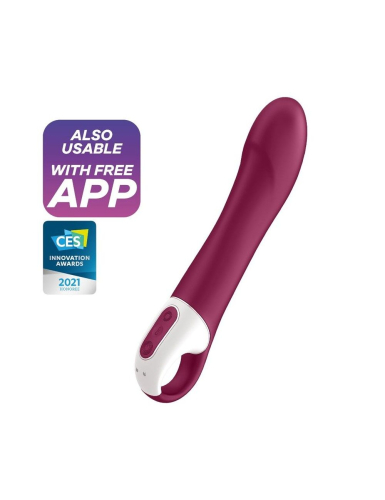 Вібратор для стимуляції точки G силіконовий бордовий водостійкий Satisfyer Big Heat - 1