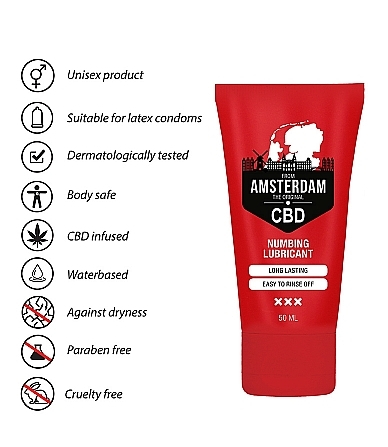 Вагинальный лубрикант на водной основе с пролонгирующим эффектом Original CBD from Amsterdam Numbing 50 мл - 8