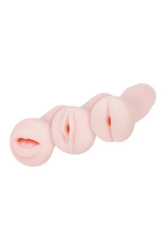 Набір мастурбаторів Вагіна Анус та Рот тілесного кольору Adam &amp;amp; Eve Stroker trio flesh 3 штуки - 3