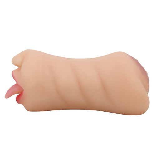 Мастурбатор c двумя входами Ротик и вагина телесного цвета LyBaile Crazy Bull Sarah soft skin - 5