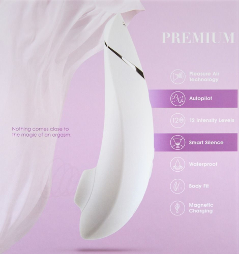 Вакуумний кліторальний масажер з автопілотом білий Womanizer Premium - 5