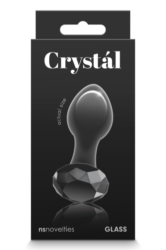 Анальний скляний затор чорного кольору NS Novelties Crystal gem - 2