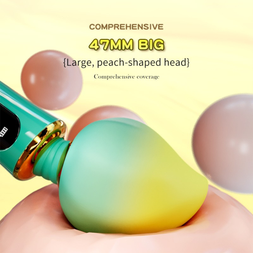 Клиторальный вибратор в форме персика зеленого цвета Cnt Peach Wand - 3