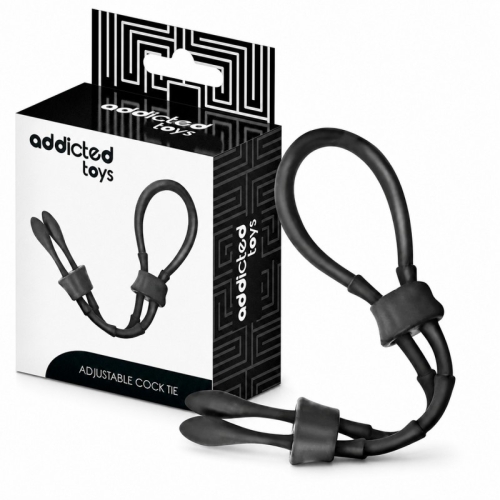 Эрекционная петля на член силиконовая черного цвета Addicted Toys Adjustable Silicone Rope For The Penis - 1
