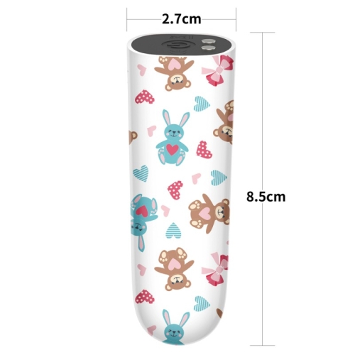 Компактний вібратор для клітора із принтом Lovetoy Rechargeable Bear Massager - 2