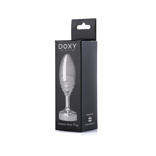 Анальна пробка ребриста металева сріблястого кольору Doxy - 5