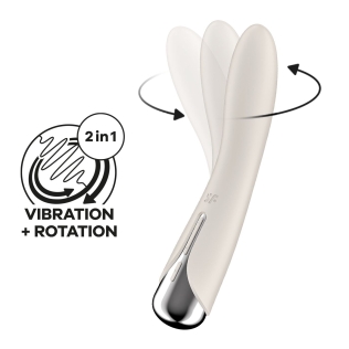Вібратор вагінальний та для точки G з ротацією бежевого кольору Satisfyer Spinning Vibe 1