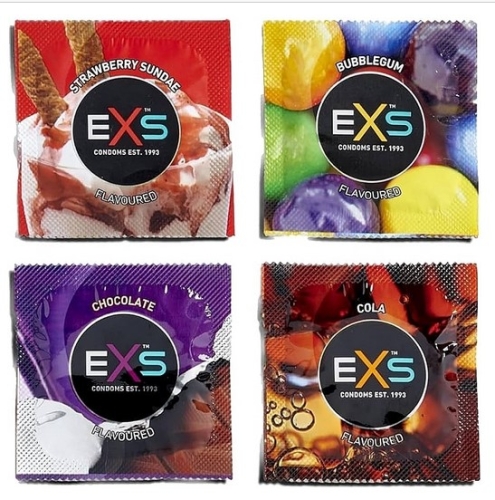 Презервативи із латексу зі смаком Шоколаду Полуниці Жуйки Коли EXS VMixed Flavour 48 штук - 2