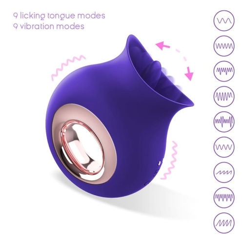 Вибратор с язычком для стимуляции клитора фиолетовый Action NO. 25 Licking Tongue And Vibrator Clitoris Massager - 2