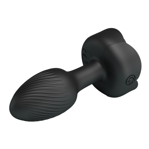 Анальна вібропробка із режимом підсвічування чорна LYBAILE Anal Plug Led Light Olman - 3
