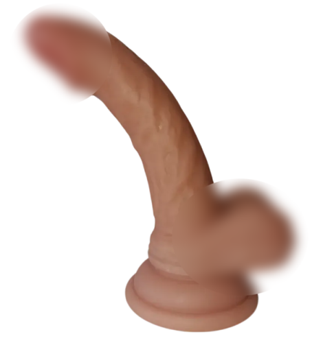 Фаллоимитатор реалистичный с мошонкой на присоске силиконовый телесный OYO - Dildo Double Layer Silicone YQW-040 - 1