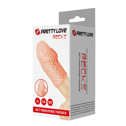 Стимулирующая насадка на головку пениса с пузырьками бежевая LYBAILE Pretty Love Becks - 8