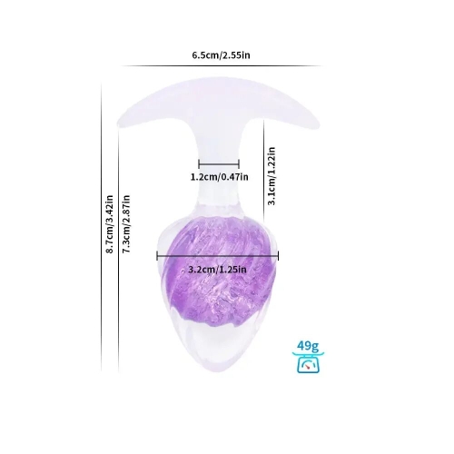 Анальная пробка силиконовая фиолетовая Liebe Seele Icecream-shaped Crystal Anal Plug размер Small - 2