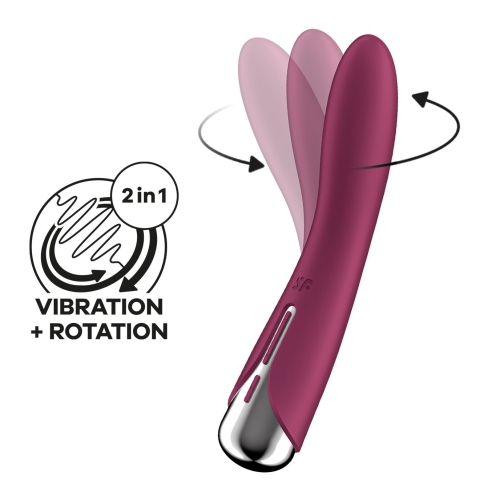 Вибратор вагинальный и для точки G с ротацией красного цвета Satisfyer Spinning Vibe 1 - 1