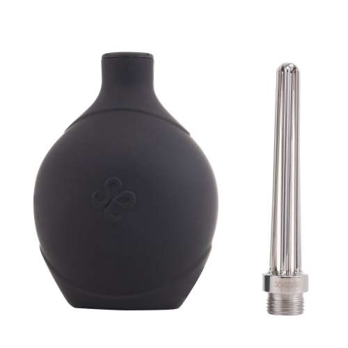 Анальна груша чорного кольору Lockink Sevanda Stream Enema Bulb - 2
