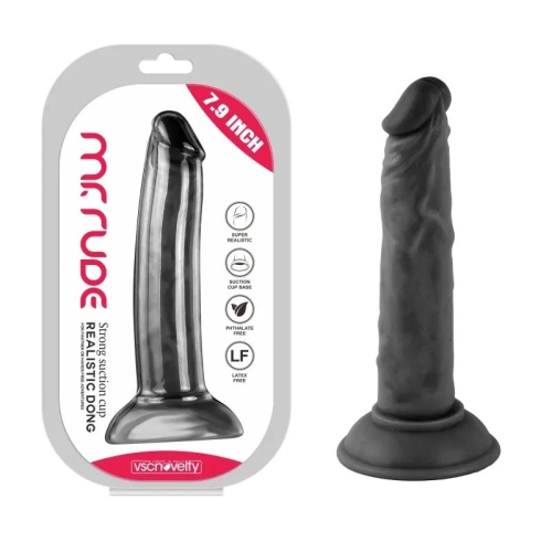 Фаллоимитатор реалистичный на присоске Realistic Dong Black Mr. Rude 7.9 черный - 1