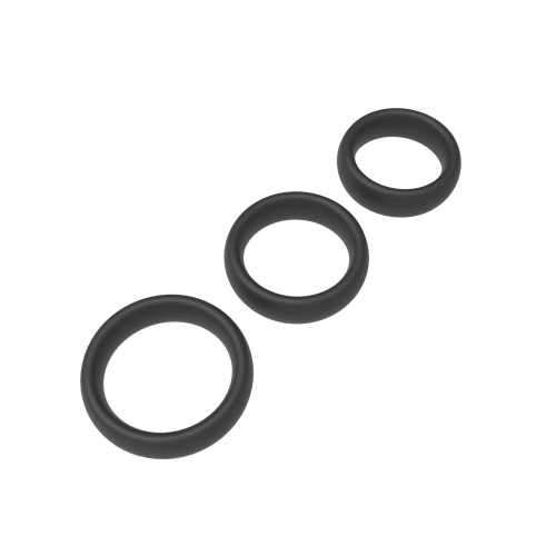 Набір ерекційних кілець на член чорного кольору Erospace Men's Play Set Of 3 Cock Rings модель B9 3 штуки - 4