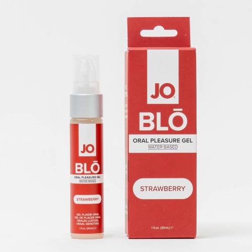 Оральный лубрикант на водной основе со вкусом клубники System JO BLO - Strawberry 30 мл - 3
