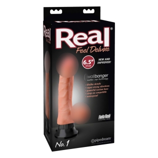 Вибратор большой реалистичный на присоске телесного цвета Pipedream Real Feel Deluxe