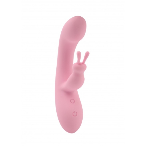 Вибратор с клиторальным стимулятором розового цвета Chisa Jumping Rabbit - 2