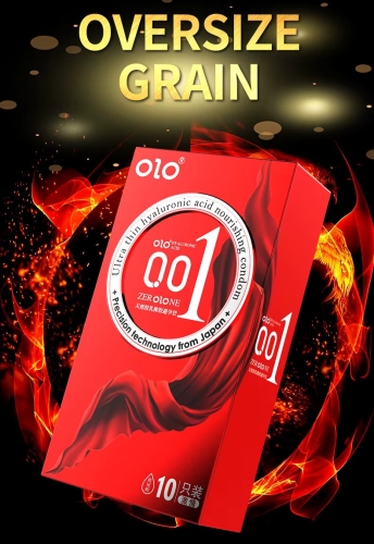 Ультратонкие текстурированные презервативы с гиалуроновой кислотой OLO Zerolone fervor 10 штук - 1