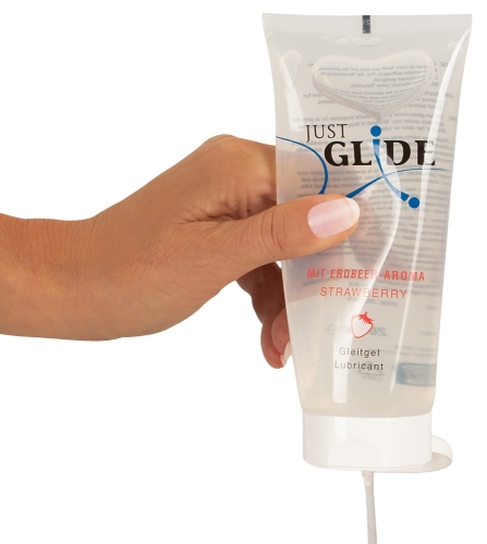Оральный лубрикант на водной основе с клубничным ароматом и вкусом Just Glide 200 мл - 2
