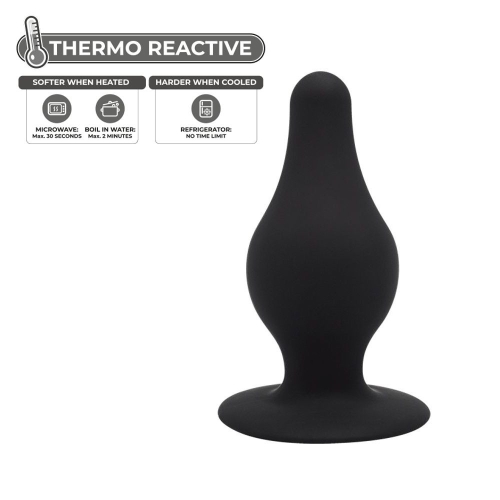 Анальна пробка термореактивна конічної форми чорна Silexd Plug Model 2 розмір XS - 3