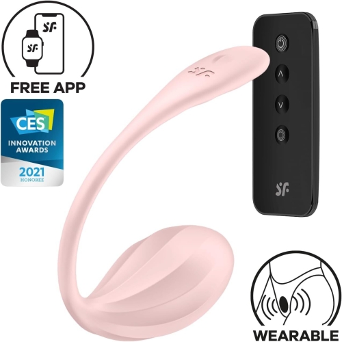 Віброяйце з пультом управління рожевого кольору Satisfyer Shiny Petal Connect App - 1
