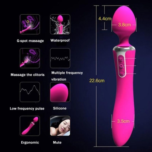 Вібромасажер двосторонній для інтимних місць Leten AV 1 + 1 Pink - 4