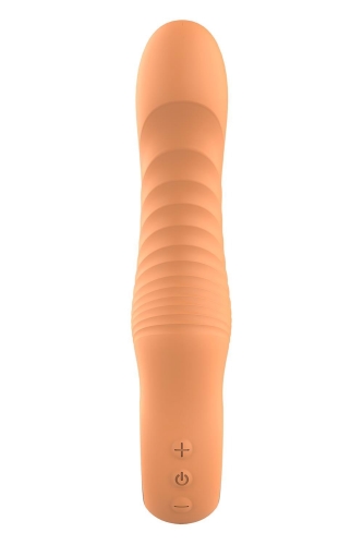 Вибратор ребристый вагинальный и для точки G оранжевого цвета Dream Toys Glam Flexible - 3
