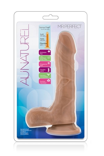 Реалістичний фалоімітатор на присоску з кібершкіри AU NATUREL 8.5 INCH MISTER PERFECT MOCHA - 2