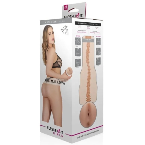 Мастурбатор в колбе анус порноактрисы Мии Малковой бежевого цвета Fleshlight - 8