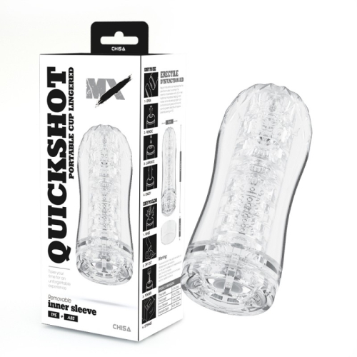 Мастурбатор для чоловіків у колбі прозорого кольору Chisa MX Quickshot Lingered - 1
