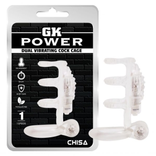 Вибронасадка на член с кольцами прозрачного цвета Chisa Dual Vibrating 