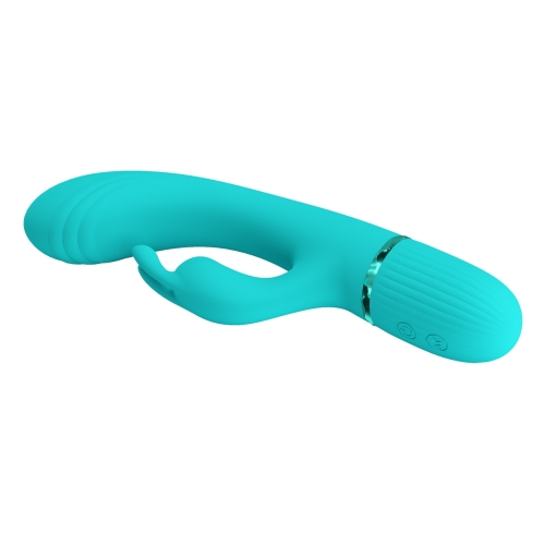 Вібратор для стимуляції точки G та клітора з відростком вушками світло зеленого кольору Lybaile Pretty Love Gcocco - 8