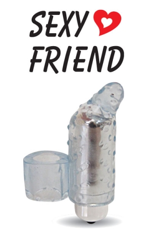 Вибратор-насадка на палец цвет голубой Sexy Friend SF-70231 - 1
