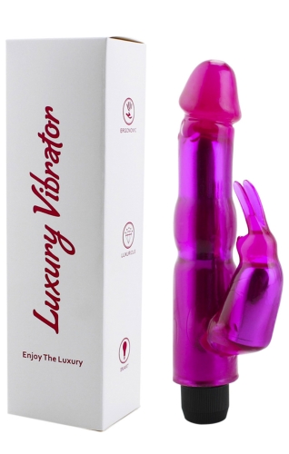 Вибратор с отростком для клитора малинового цвета Winyi Glossy - 2