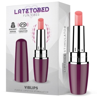 Мини вибратор клиторальный в форме помады фиолетовый Latetobed Viblips Lipstick Stimulator 