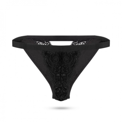 Вібротрусики для стимуляції клітора с пультом ДК чорного кольору Pantyrebel Vibrating Tanga Thong - 6